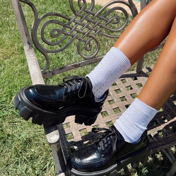 Black Chunky Platform Shoes - Picture 1 of 6